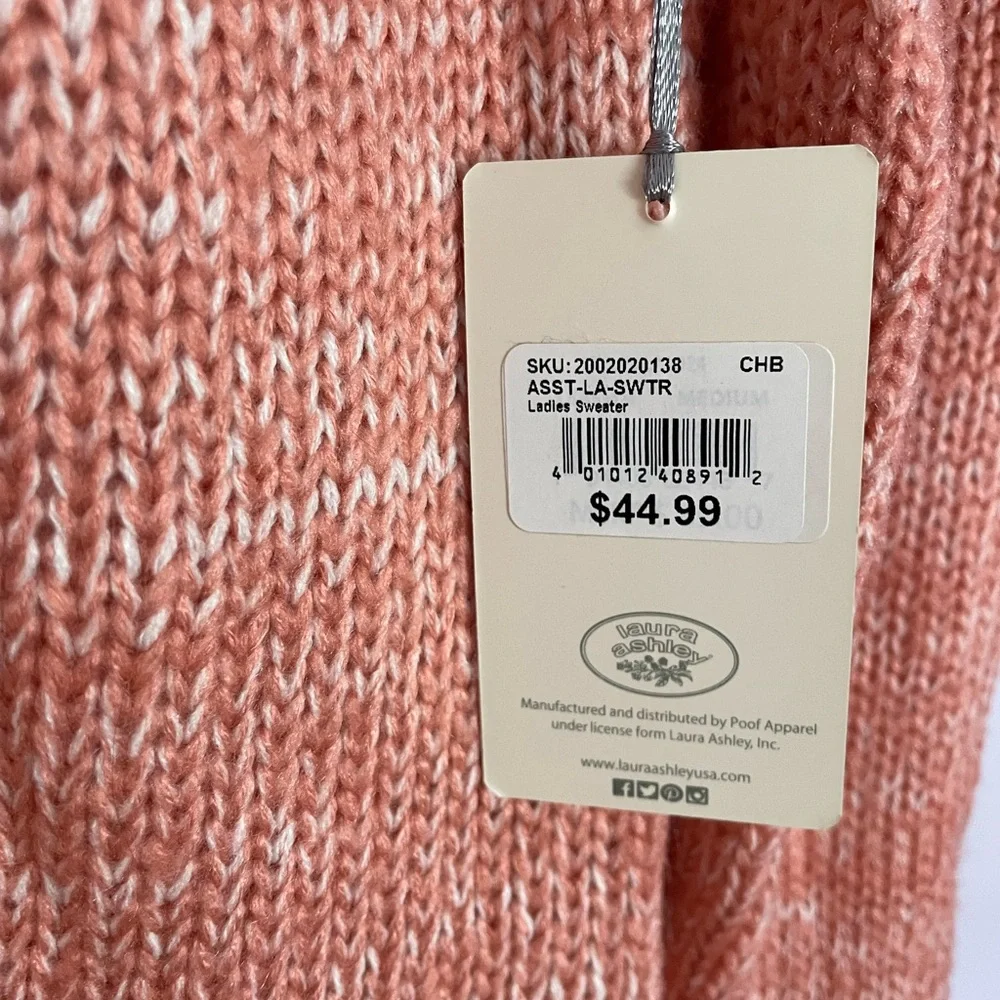 BRAND NEW NWT - Laura Ashley knit sweater, bow tied back, Size L - Picture 3 of 4